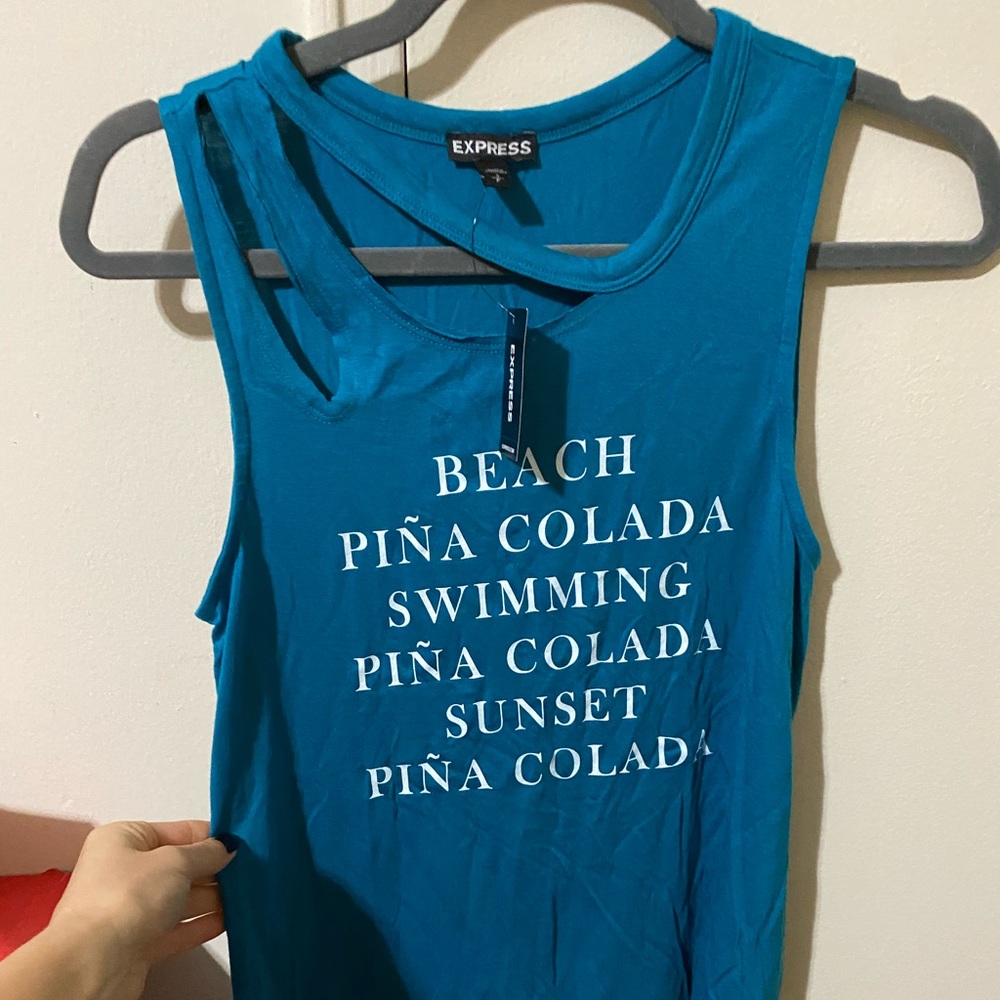 Turquoise blue tank top express size small